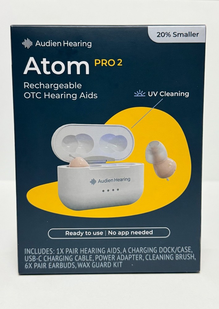 Audien Hearing – Atom Pro 2 Rechargeable OTC Hearing AIDS