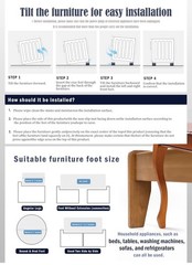 Furniture Risers Heavy-Duty Rectangular Adjustable Block Lift 1.5/3/4.3 in