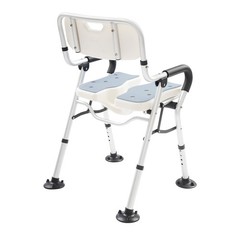 U-Shape Foldable Shower Chair Adjustable 28–31 In Aluminum Alloy Anti-Slip