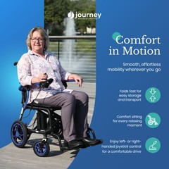 Journey Air Elite Lightweight Foldable Electric Power Chair for Adults, Blue