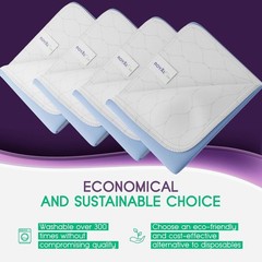 18×24 Waterproof Bed Pads | Pack of 4 Cotton Blend, Ideal for Adults and Pets