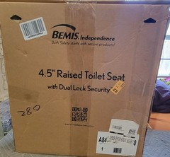 Bemis Rise 4.5″ Raised Toilet Seat w Handles 400 lb Capacity White New Open Box