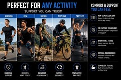 PowerLix Knee Brace Compression Sleeve Support Running Gym Arthritis M