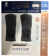Compression Elite Knee Sleeve Cooper Fit – Black L/XL (2pk)