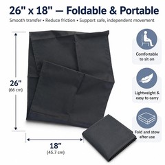 Transfer Board Tubular Slide Sheet for Vehicles, 1 Count (Pack of 1), Black