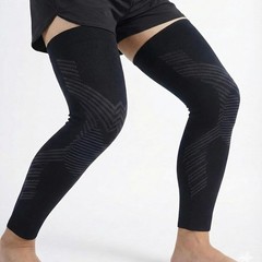 2 PCS Full Leg Compression Sleeves Long Knee Brace Support Sports 2XL Black