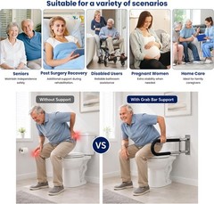 23.6″ Toilet Safety Grab Bar Rail for Seniors Elderly Handicap Support
