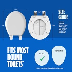 HIGHCRAFT Premium Round Toilet Seat with Slow-Close Design & Round, White