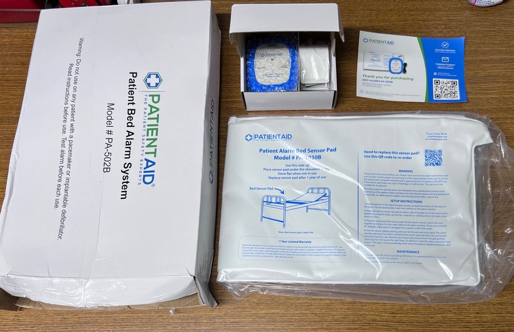 New In Box Patient Aid Bed Alarm Fall Prevention System Model# PA-502B