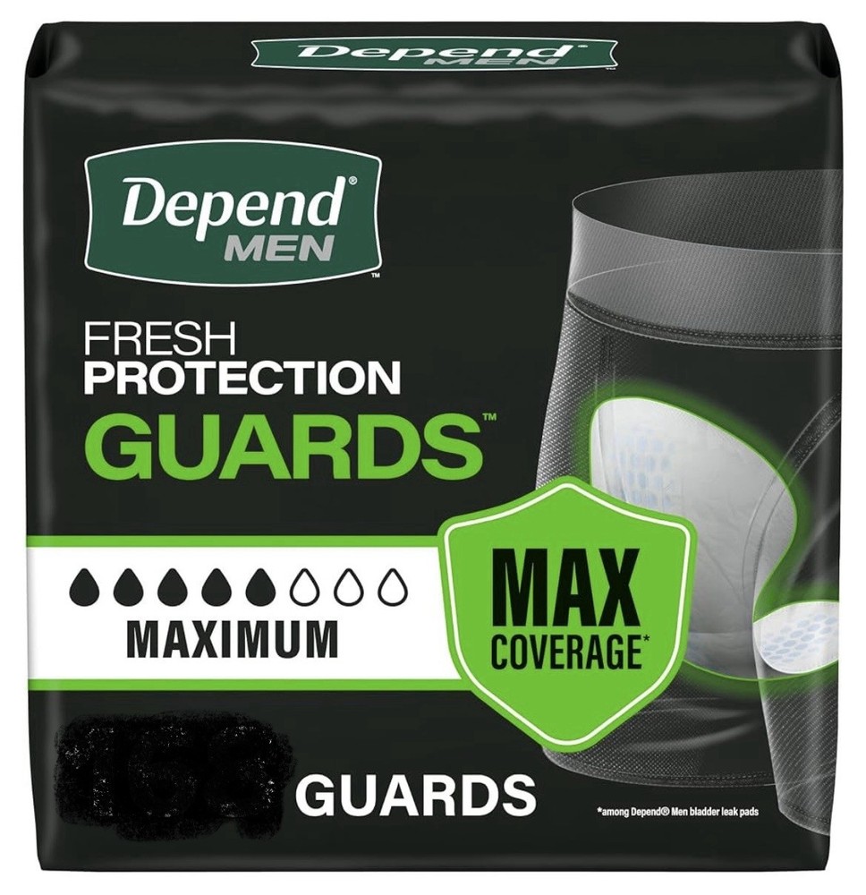 104 Count Depend Guards Mens Incontinence Bladder Coverage (2) 52 Count
