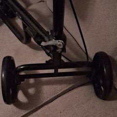 Black 4-Wheel Knee Walker Scooter, Foldable Adjustable Height, Brakes