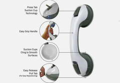 2 Pack Shower Grab Bar 12″ Shower Suction Bar Handle Bathroom Safety Grip Handle