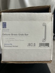 Jaclo 2624-PN 24″ Deluxe Grab Bar with Contemporary Round Flange Polished Nickel