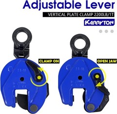 Vertical Plate Clamp, 1Ton/2200LB Working Load, Jaw Opening 0.8IN, Blue