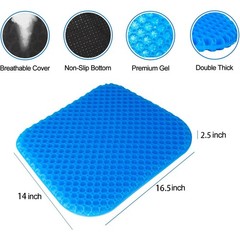 Ergonomic Gel Seat Cushion, Extra Thick for Office Chair Comfort, Wheelchair Pad