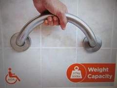 Healthcraft Plus, 14 in. Concealed Screw Grab Bar Crescent Ring, Decorative Bar