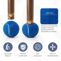 Walker Precut Tennis Balls for Walkers – 4PCS Universal Glide Balls, Blue