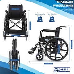 GAESCA Wheelchair with Flip-up Desk-Length Arms, 250 Lb Weight Capacity