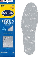 Dr. Scholls Air-Pillo Double Insoles Unisex (2 Pack) 1 Pair (Pack of 2), Black