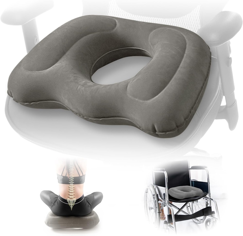 Inflatable Donut Seat Cushion for Tailbone Pain Relief – Coccyx Pillow for Offic