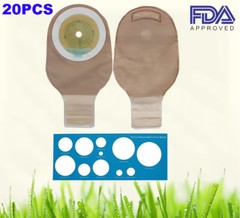 20Pcs Ostomy Bags One Piece Drainable Pouches for Colostomy Ileostomy Stoma Care