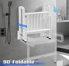21” Folding Shower Seat Wall Mounted 660lb Fold Down with Spring No Instructions