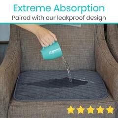 Sures Waterproof Chair Pads for Incontinence (22″ x 21″) – 1 Pack, Gray