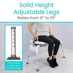 Sliding Shower Chair & Tub Transfer Bench Ergo with Arm Rest up to 300 LBS