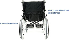 Karman Ergonomic Wheelchair Ergo Flight with Quick Release Axles in 16″ Seat, Pe