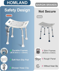 Shower Chair for inside Shower, 400 Lbs Adjustable Shower Stool