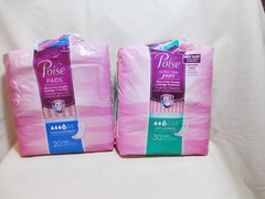 Poise Pads Regular Length 46 Count (18) Moderate + (28) Light Absorbancy OPENED