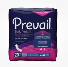 Prevail Daily Incontinent Pad 9.25″ L Regular Length 64 20 Ct