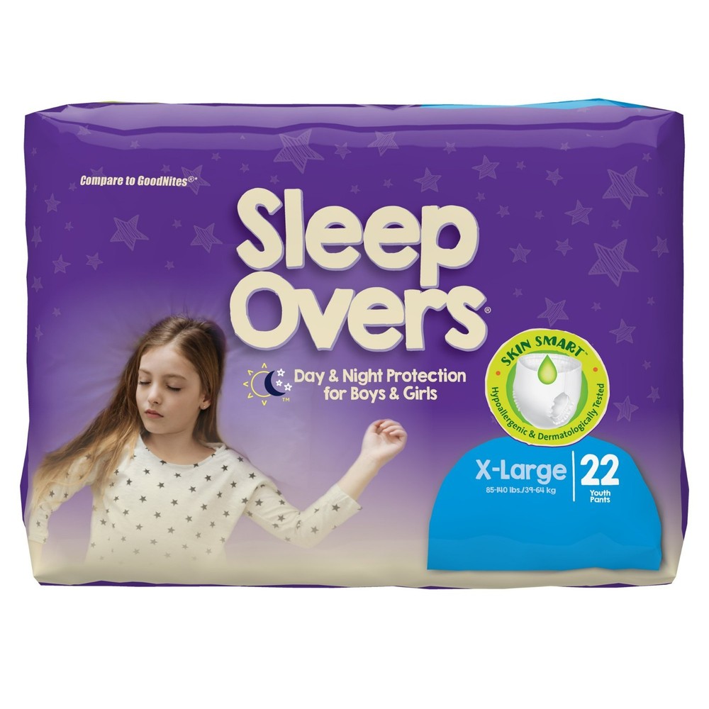 Cuties Sleep Overs Youth Underwear X-Large 85 to 140 lb IncontiPant (Pack of 22)