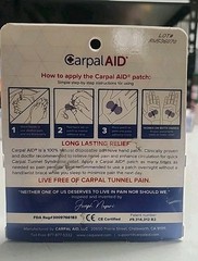 Carpal AID Box of 6 Patches for All Size Hands Aid for Carpal Tunnel Relief