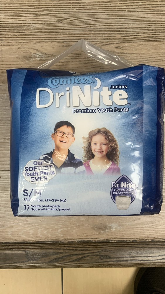 Comfees DriNite Youth Pants S/M 38-65 lbs 17 Ct