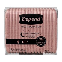 Depend Night Defense Incontinence Underwear Women Small 64 Count Adult Diaper