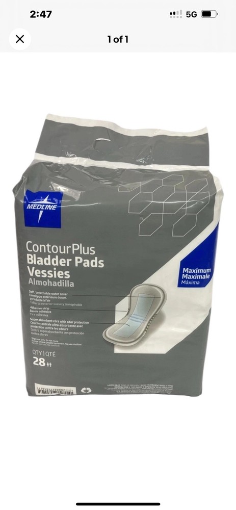 3 PACKS Medline Contour Plus Bladder Pads 84 TOTAL PADS – NEW