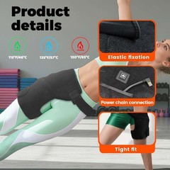 Red Light Therapy Hip Wrap for Pain Relief – 105 LED Beads 660nm,3 Heat Settings