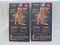 Medi Mediven Comfort 15-20 Sz II Compression Socks Calf Open Toe #45582 Lot of 2