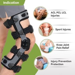 Double hinged ACL postoperative rehabilitation knee brace for Men & Women