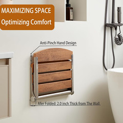 17.5″ Folding Shower Seat Wall Mounted,Foldable Shower Bench,Fold down Shower Se