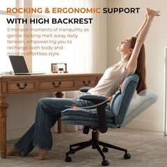 Criss Cross Chair with Adjustable Flip-up Arms and Wheels, Comfort Ergonomic Off