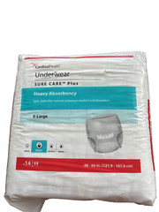 Cardinal Health Sure Care Plus Heavy Absorbent Adult Underwear XL 14 Count
