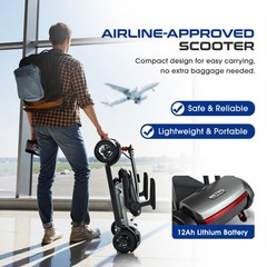 Folding Electric Mobility Scooter for Adults 4 Wheel Travel Scooter with Seat