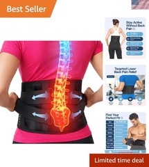Adjustable Back Brace for Lower Back Pain Relief | Stylish Lumbar Support Belt
