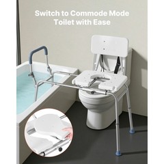 Uimoso Sliding Shower Chair with Cut-Out Seat and Backrest, Supports 400 lbs