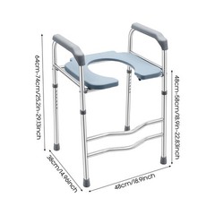 25.2-29.13in Raised Toilet Seat Riser w/ Arms For Elderly Handicap Bathroom USA