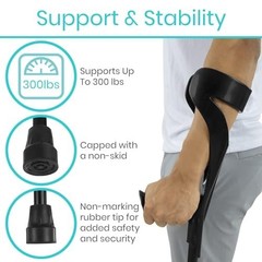 Adjustable Lightweight Forearm Crutches – Ergonomic Handles, Non-Slip Tips, Heav
