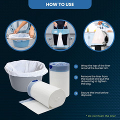 MED PRIDE 100 Pack Med Fit Disposable Bedside Commode Bags Leakproof Bedpan Line
