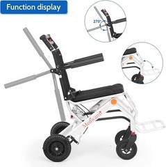 Medwarm Aluminum Transport Wheelchair w Handbrake Ultralight 19lb, seat w 15.75″